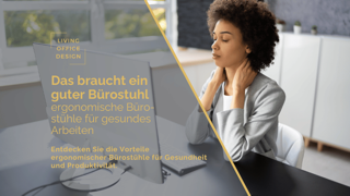 Frau sitzt konzentriert auf ergonomischem Bürostuhl im modernen Büro