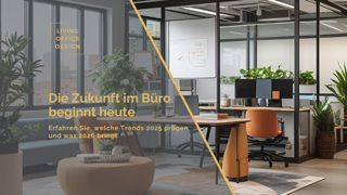 Modernes Büro mit Glaswänden und ergonomischem Arbeitsplatz