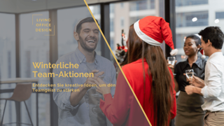 Team in festlicher Kleidung beim gemeinsamen Jahresausklang