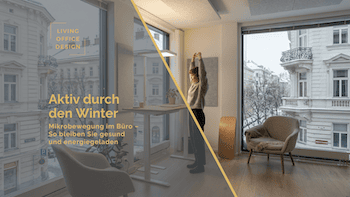 Moderne Bürogestaltung für Winteraktivitäten, fördert Gesundheit und Energie im Büro.